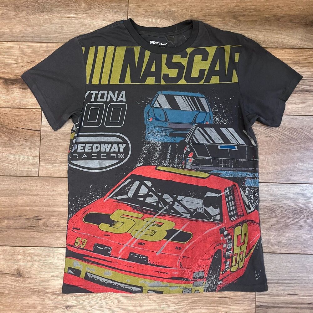 NASCAR Gray AOP Daytona 500 Talladega Speedway Racing Cars Adult Size L